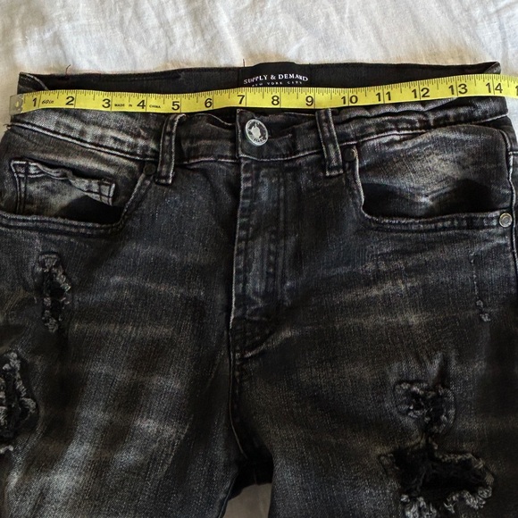 Supply & Demand Black Distressed Skinny Jeans 30/31 - Picture 10 of 12
